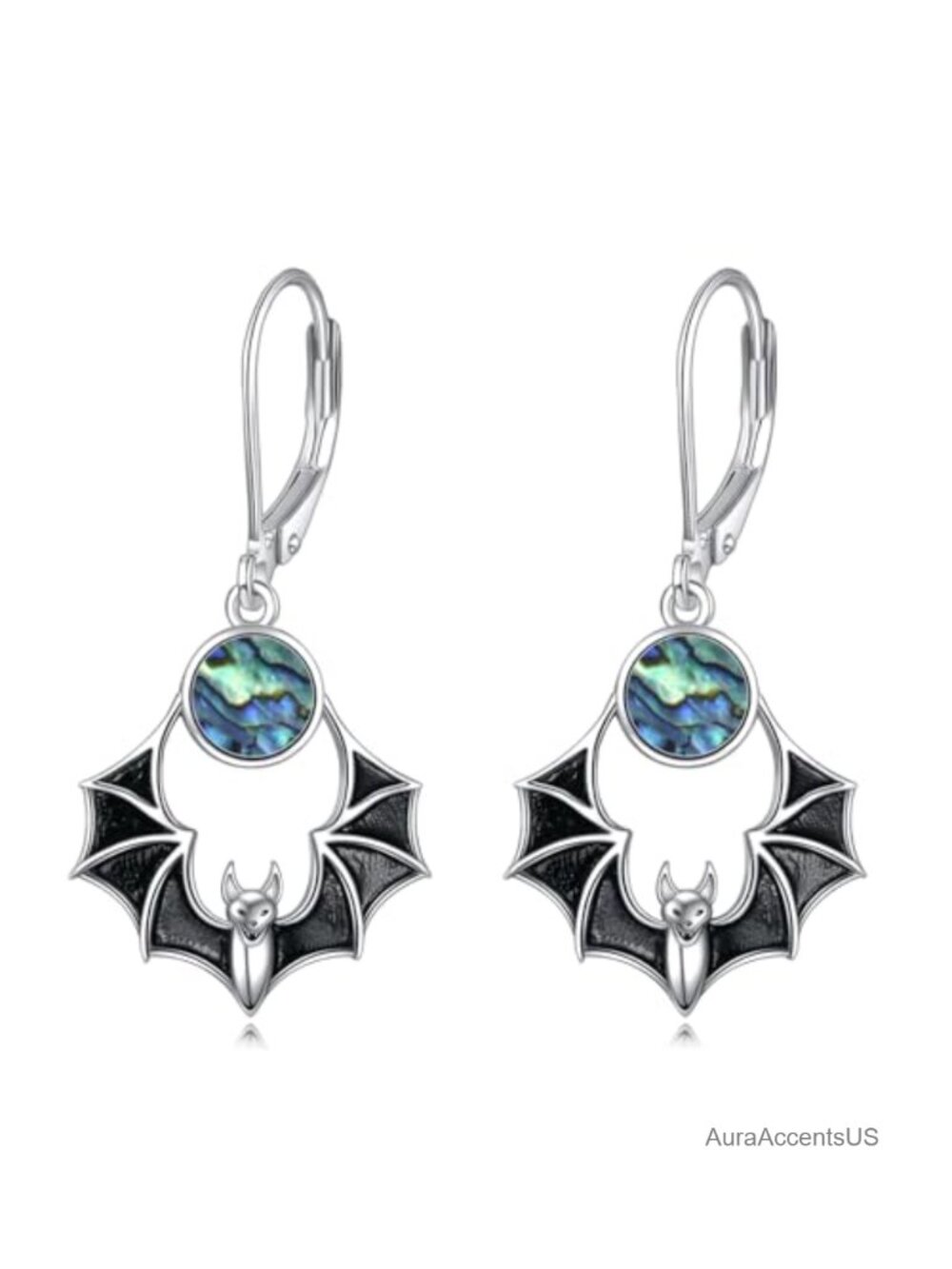 Gothic Dangle Earrings Sterling Silver Bat Spider Snake Halloween Jewelry